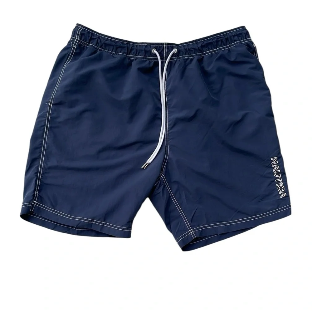 NAUTICA MENS QUICK DRY BLUE SWIM SHORTS INSIDE POCKET SIZE XL